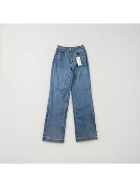 Ettelo Blue Straight Wide Leg High Waisted Jeans Women’s 25x30 Size 6 NWT